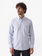 Manchester Camisa Casual Button Down Rayas Manga Larga - Manchester