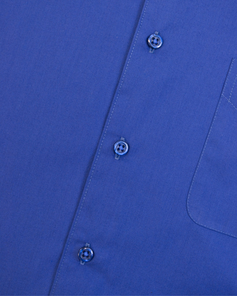 Manchester Camisa Casual Color Solido Un Bolsillo Mezcla Algodón - Manga Corta - Manchester