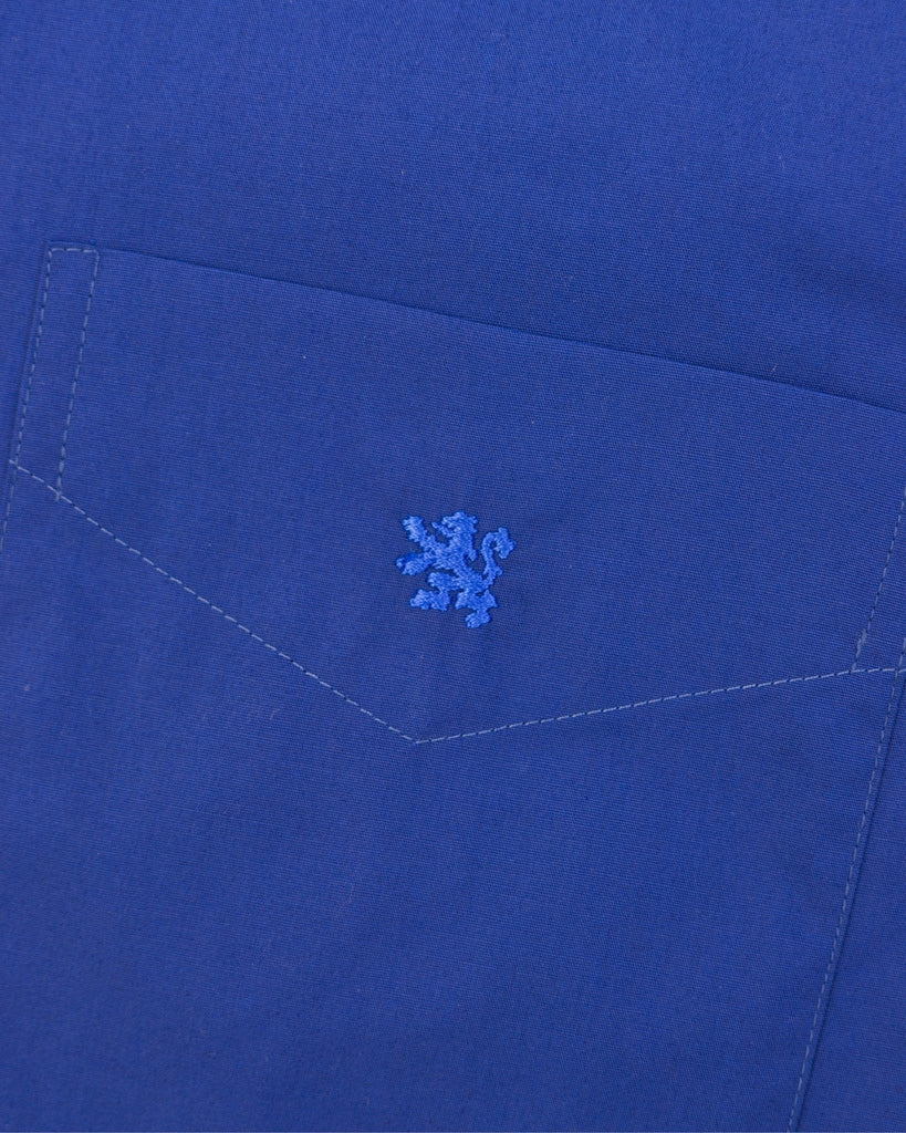 Manchester Camisa Casual Color Solido Un Bolsillo Mezcla Algodón - Manga Corta - Manchester