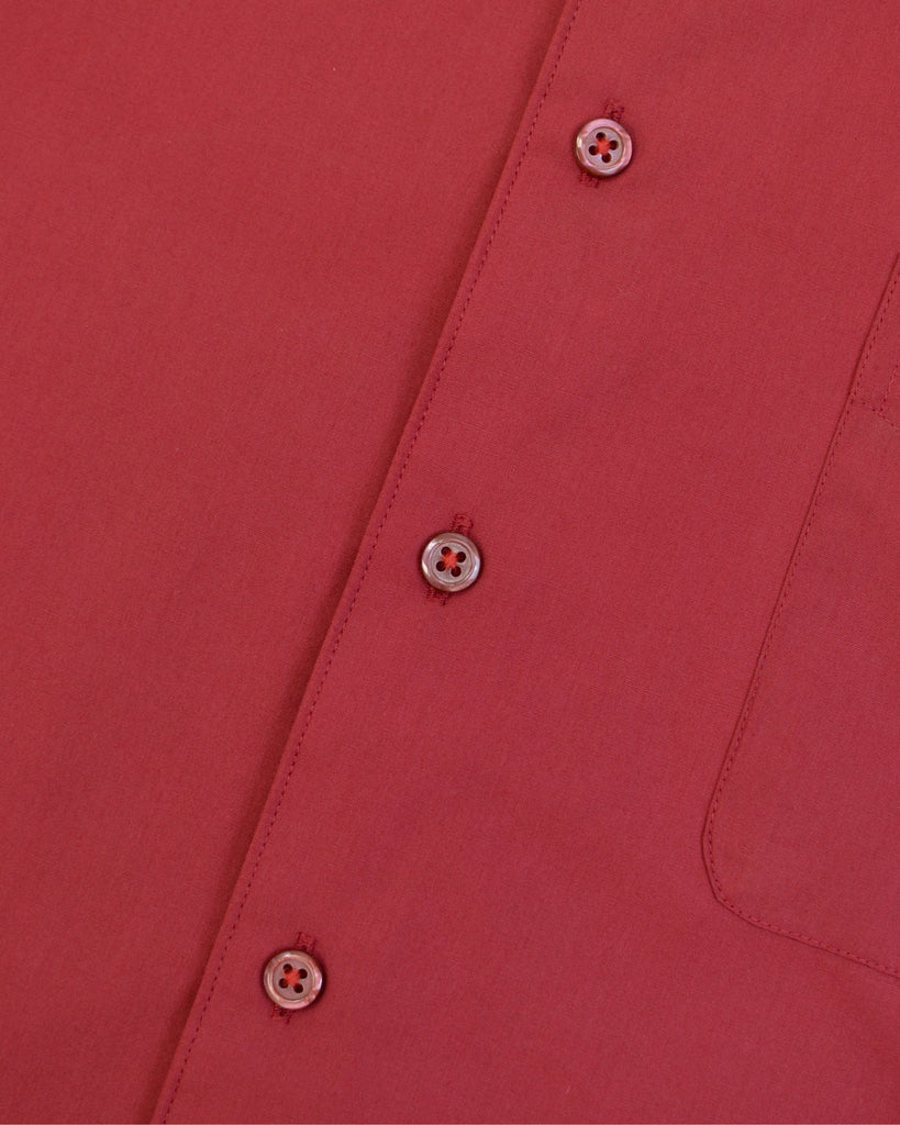 Manchester Camisa Casual Color Solido Un Bolsillo Mezcla Algodón - Manga Corta - Manchester