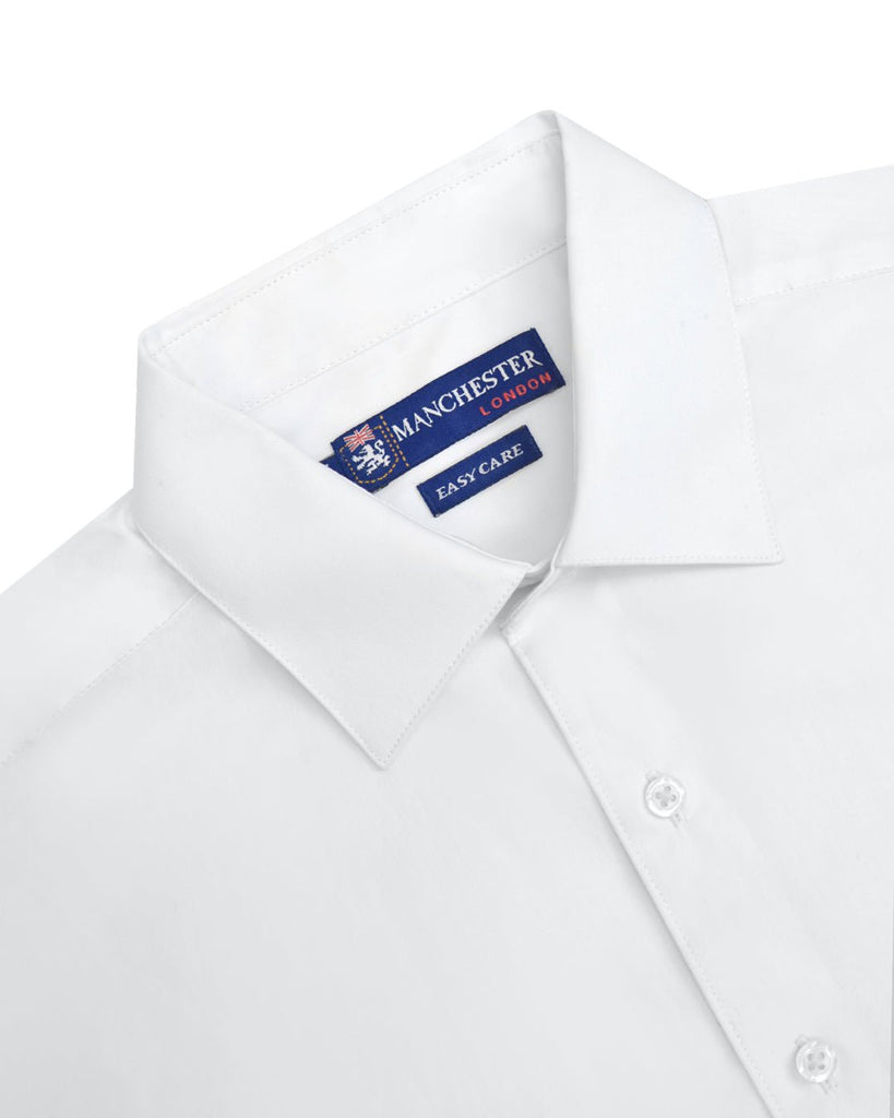 Manchester Camisa Casual Color Solido Un Bolsillo Mezcla Algodón - Manga Corta - Manchester