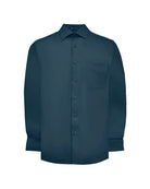 Manchester Camisa Casual Color Solido Un Bolsillo Mezcla Algodón - Manga Larga - Manchester