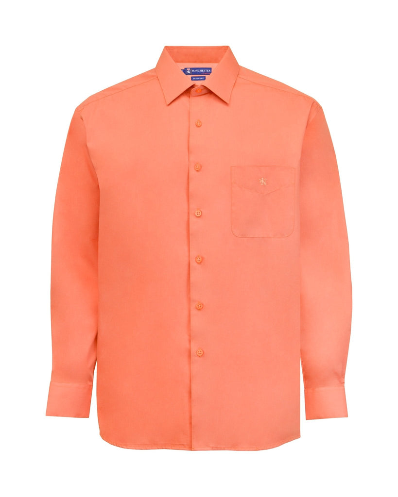 Manchester Camisa Casual Color Solido Un Bolsillo Mezcla Algodón - Manga Larga - Manchester