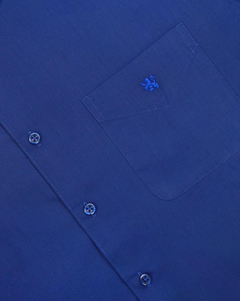 Manchester Camisa Casual Color Solido Un Bolsillo Mezcla Algodón - Manga Larga - Manchester