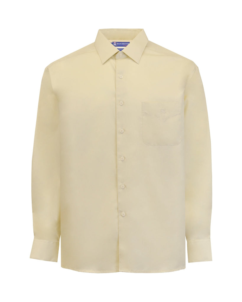 Manchester Camisa Casual Color Solido Un Bolsillo Mezcla Algodón - Manga Larga - Manchester