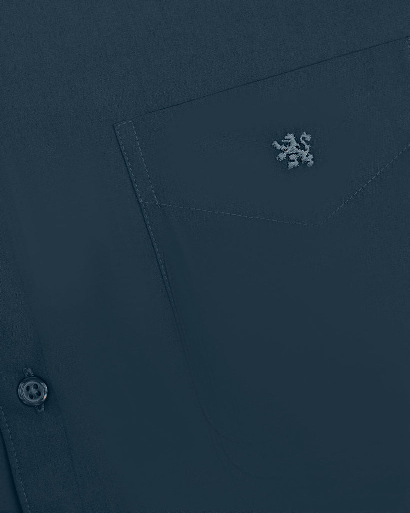 Manchester Camisa Casual Color Solido Un Bolsillo Mezcla Algodón - Manga Larga - Manchester