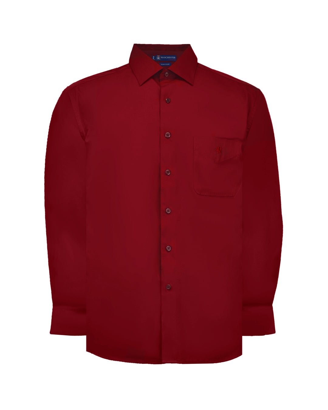 Manchester Camisa Casual Color Solido Un Bolsillo Mezcla Algodón - Manga Larga - Manchester