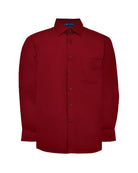 Manchester Camisa Casual Color Solido Un Bolsillo Mezcla Algodón - Manga Larga - Manchester