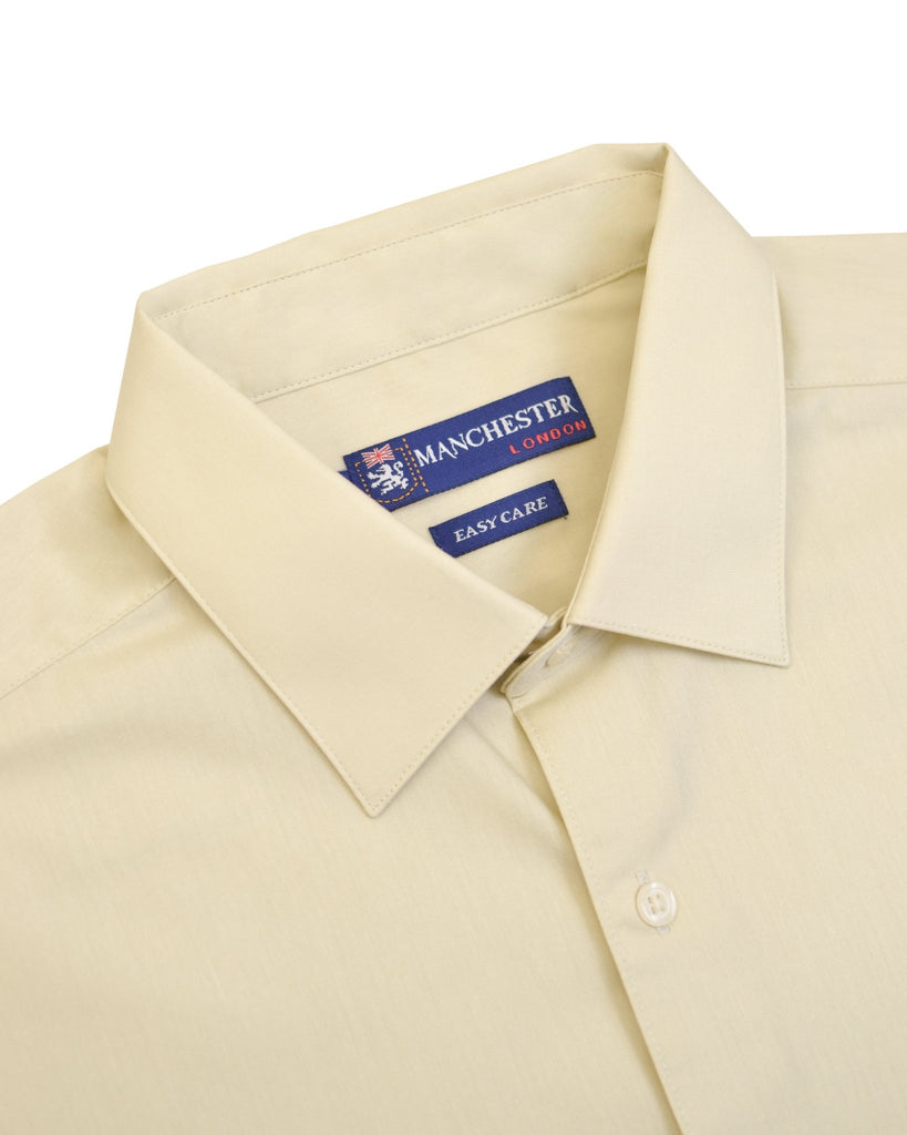 Manchester Camisa Casual Color Solido Un Bolsillo Mezcla Algodón - Manga Larga - Manchester