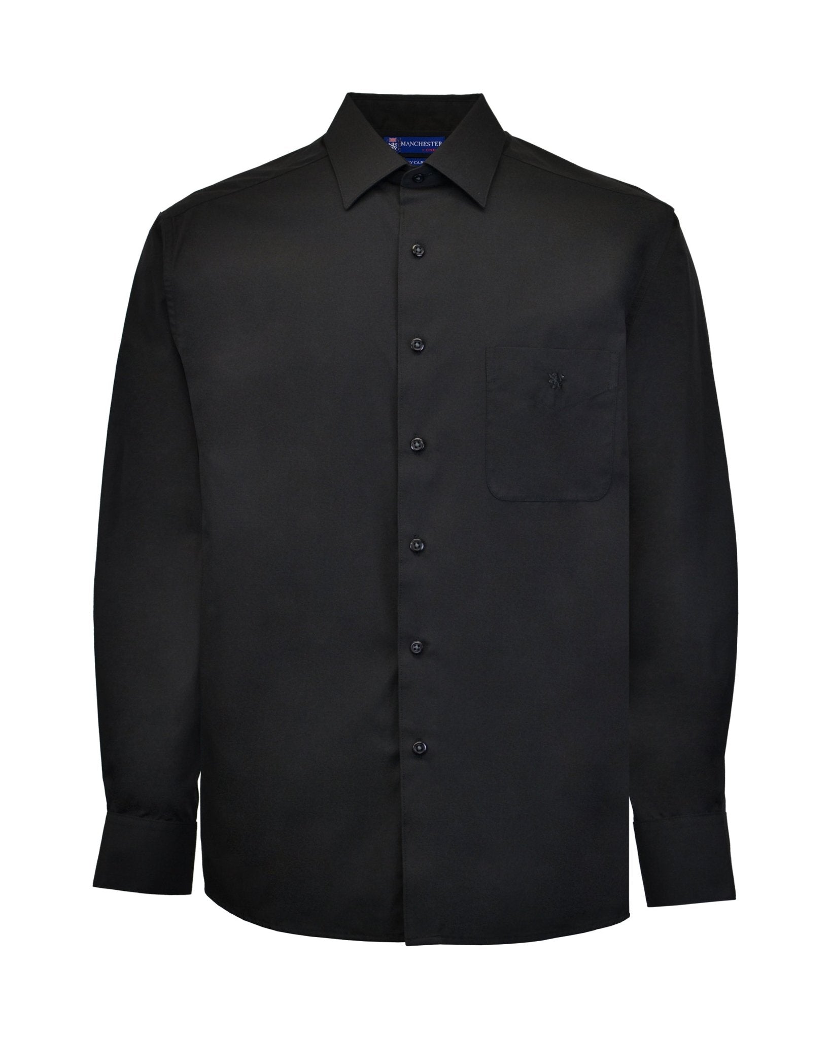 Manchester Camisa Casual Color Solido Un Bolsillo Mezcla Algodón - Manga Larga - Manchester