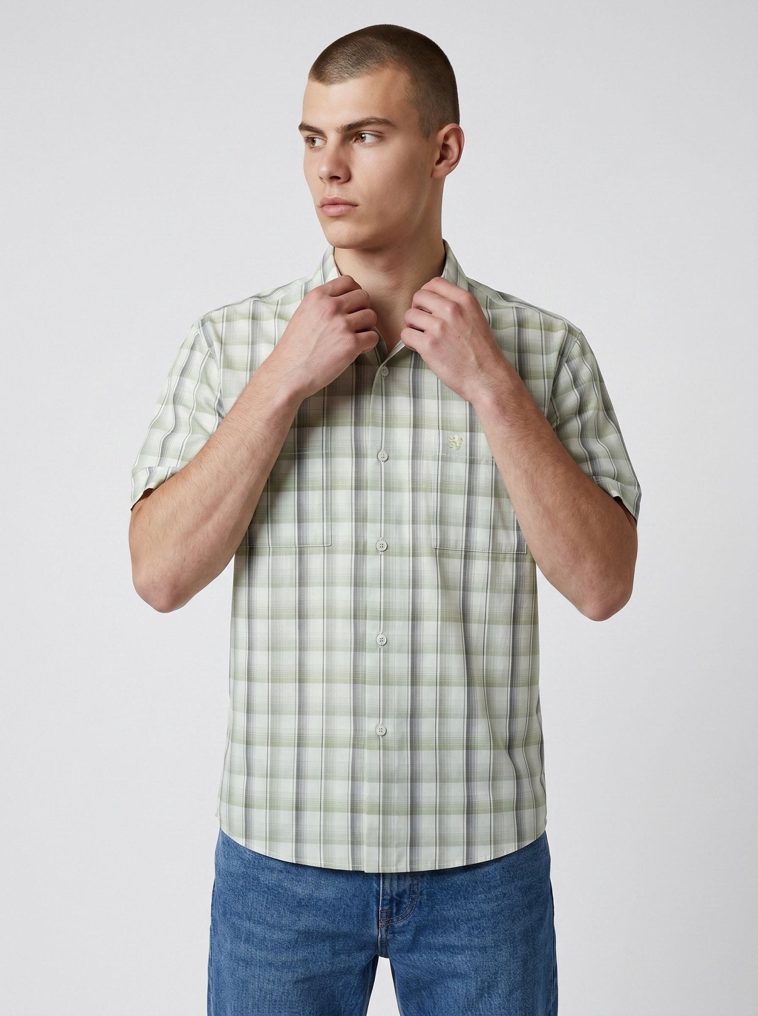 Manchester Camisa Casual Cuadrado Algodón-Poliéster Manga Corta - Manchester