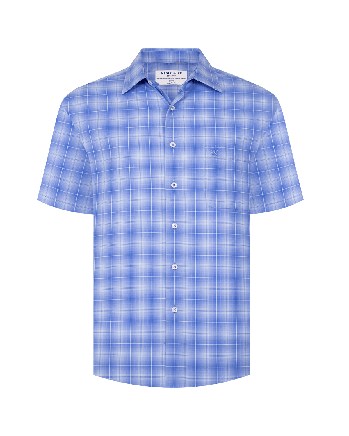 Manchester Camisa Casual Cuadrícula Un Bolsillo Manga Corta - Manchester