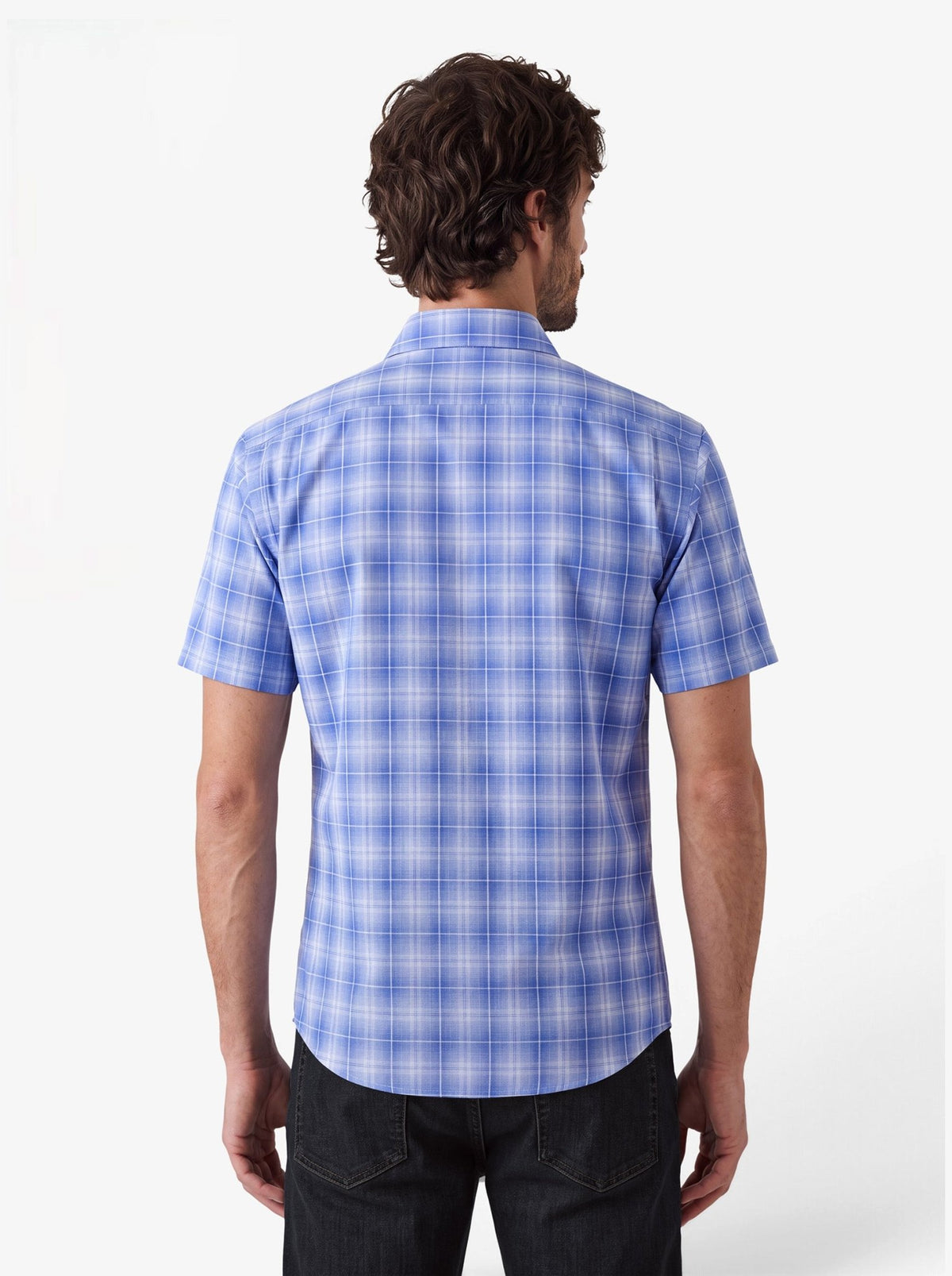 Manchester Camisa Casual Cuadrícula Un Bolsillo Manga Corta - Manchester