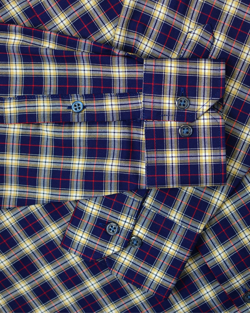 Manchester Camisa Casual Cuadros Clásico Mezcla Poliéster - Manga Larga - Manchester