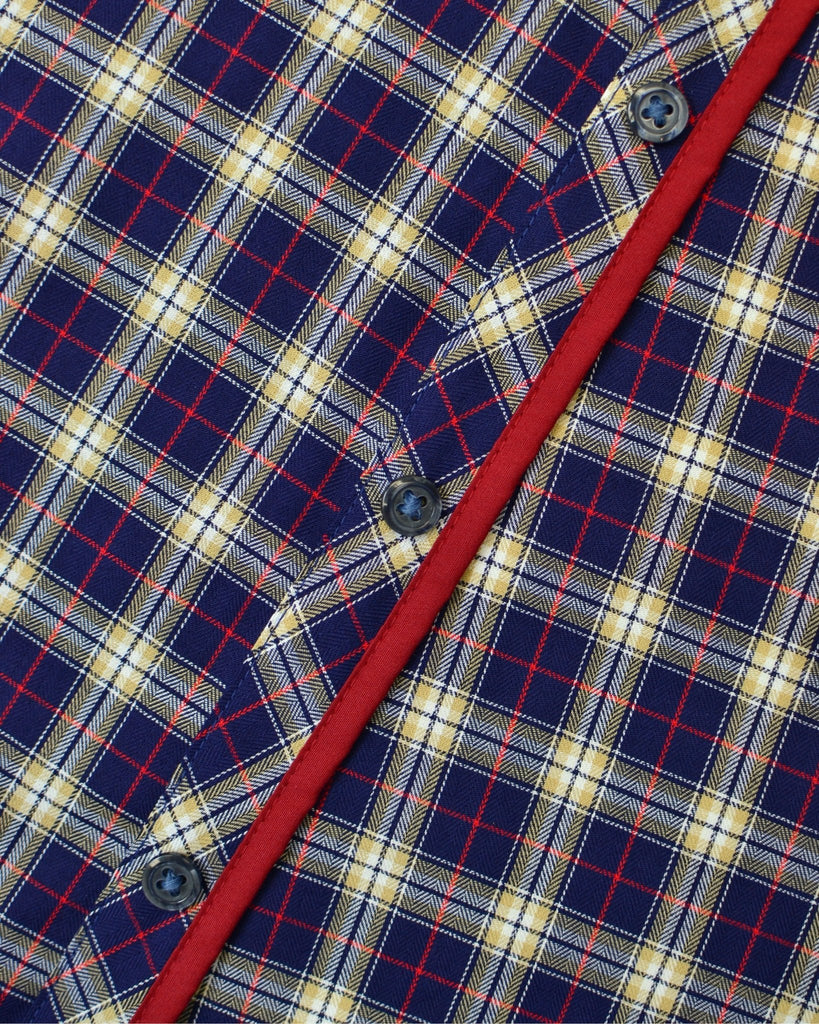 Manchester Camisa Casual Cuadros Clásico Mezcla Poliéster - Manga Larga - Manchester