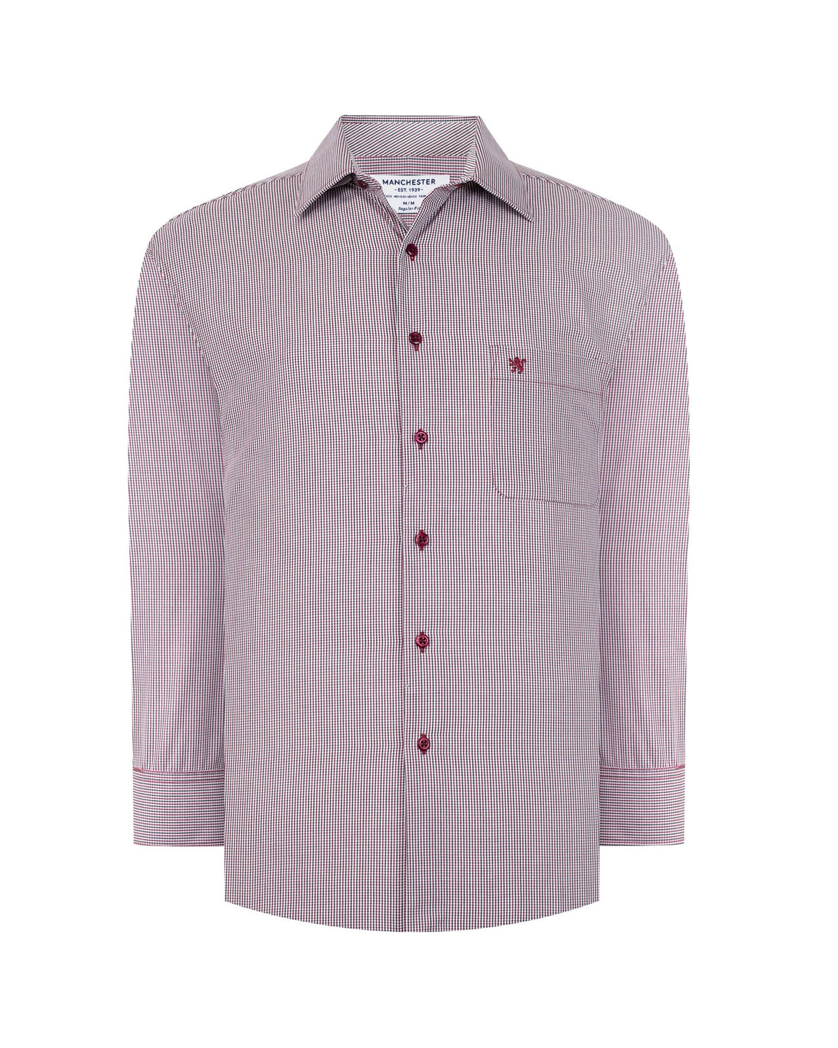 Manchester Camisa Casual Cuadros Clásicos Un Bolsillo Manga Larga - Manchester