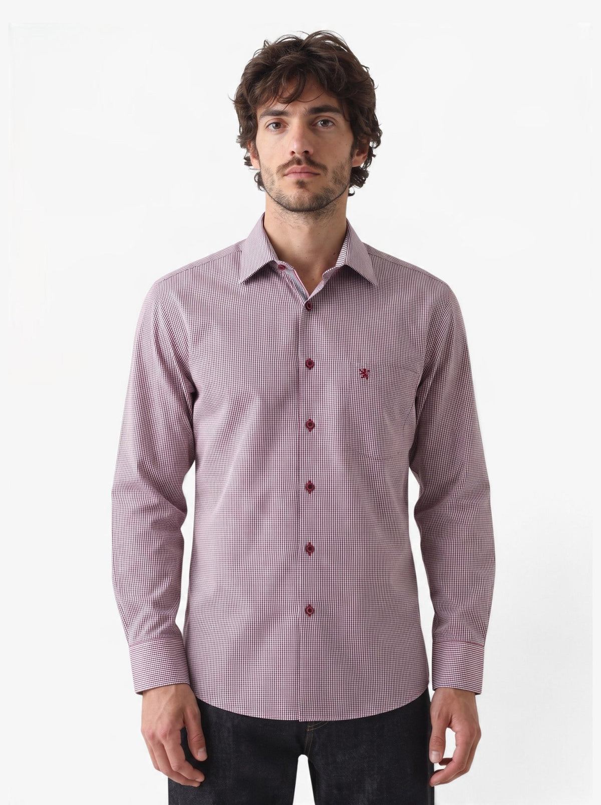 Manchester Camisa Casual Cuadros Clásicos Un Bolsillo Manga Larga - Manchester
