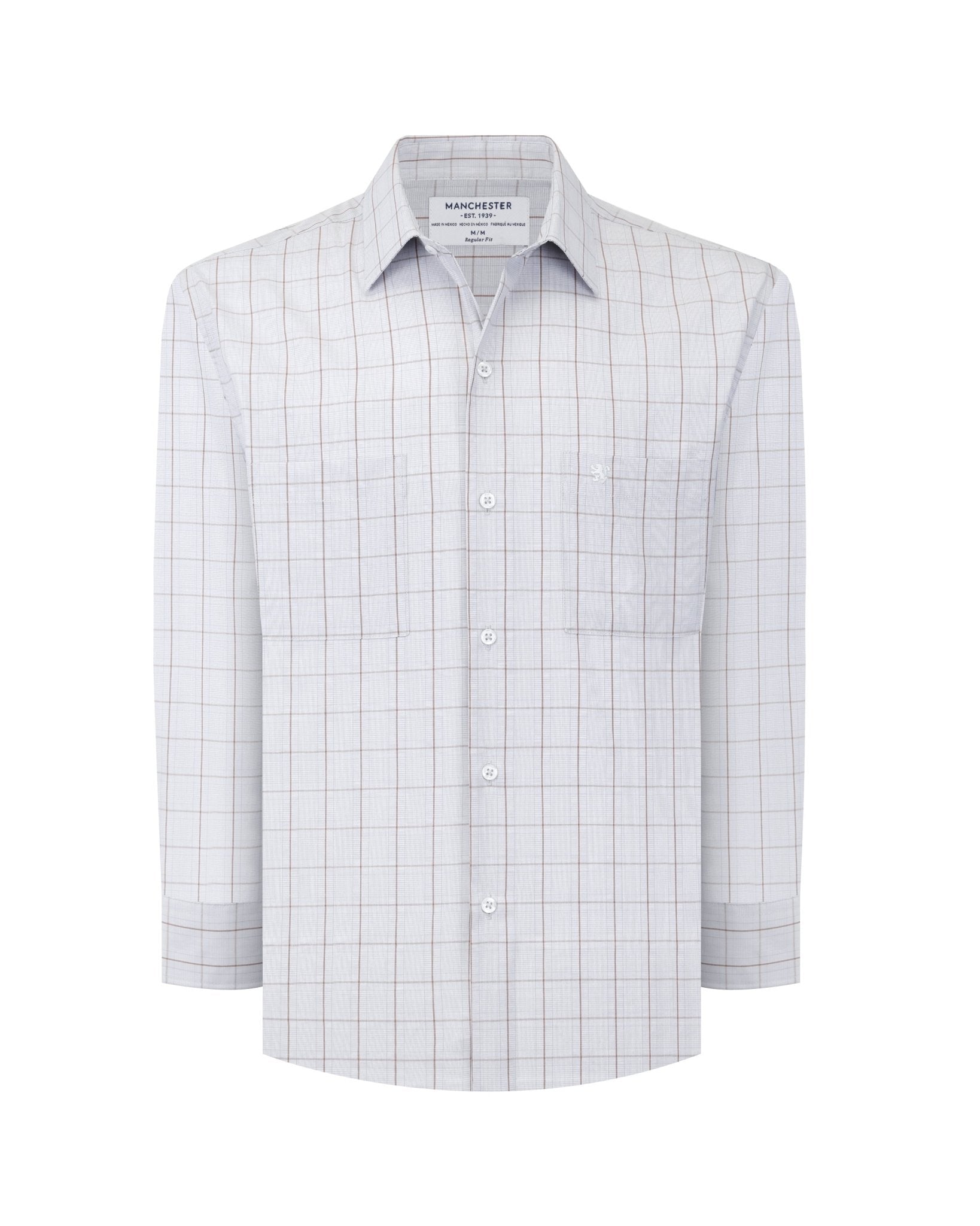 Manchester Camisa Casual Cuadros Dos Bolsillos Estilo Clásico - Manchester