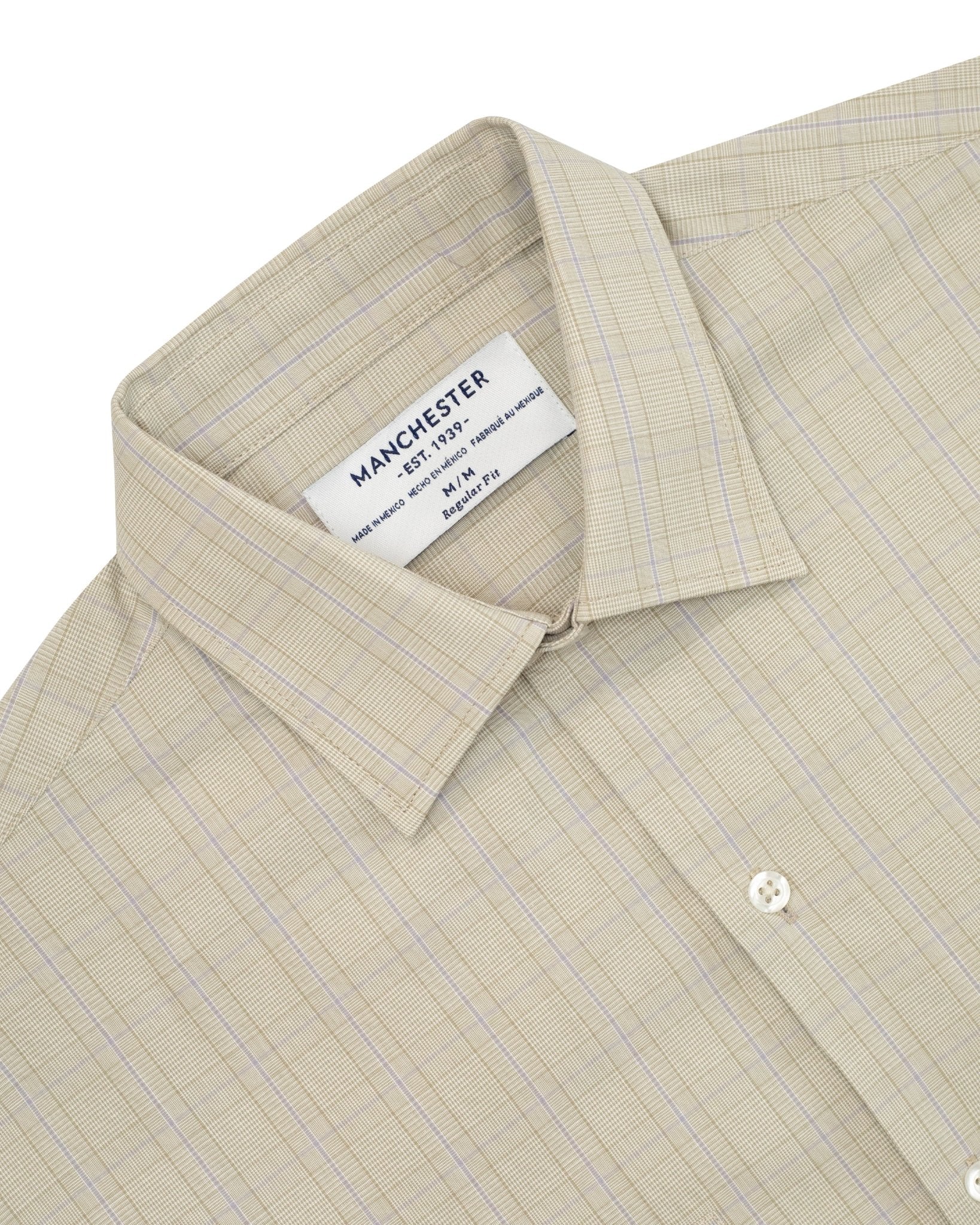 Manchester Camisa Casual Cuadros Dos Bolsillos Estilo Clásico - Manchester