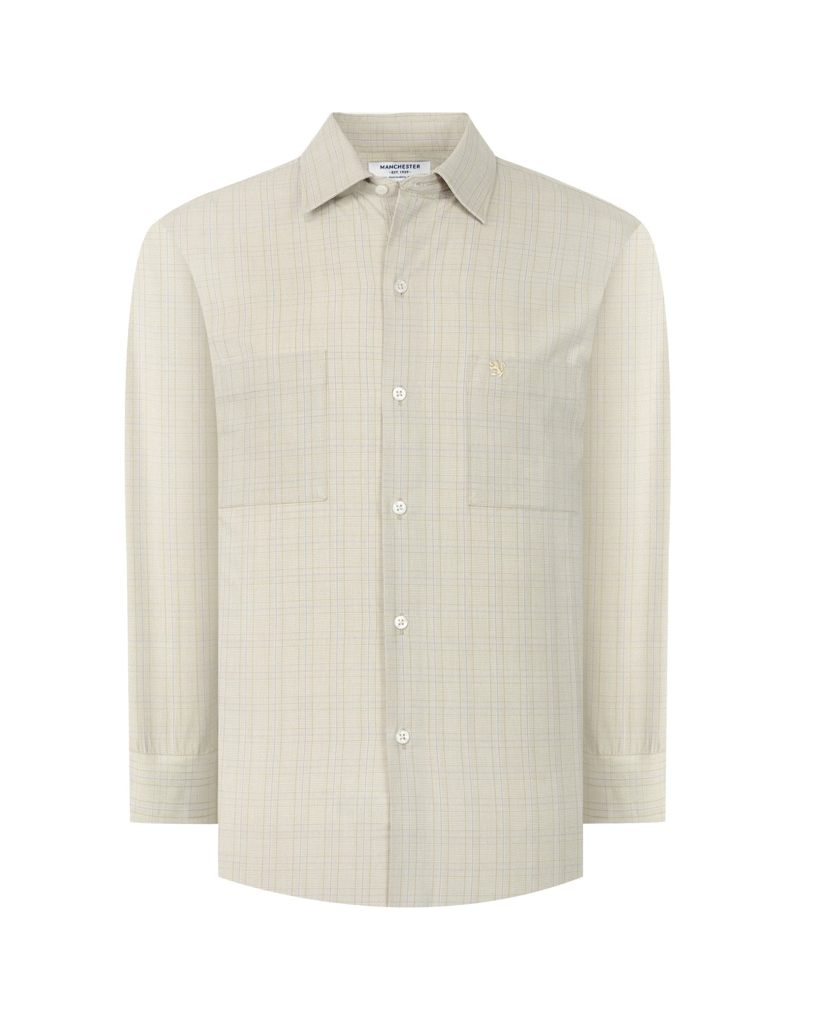Manchester Camisa Casual Cuadros Dos Bolsillos Estilo Clásico - Manchester