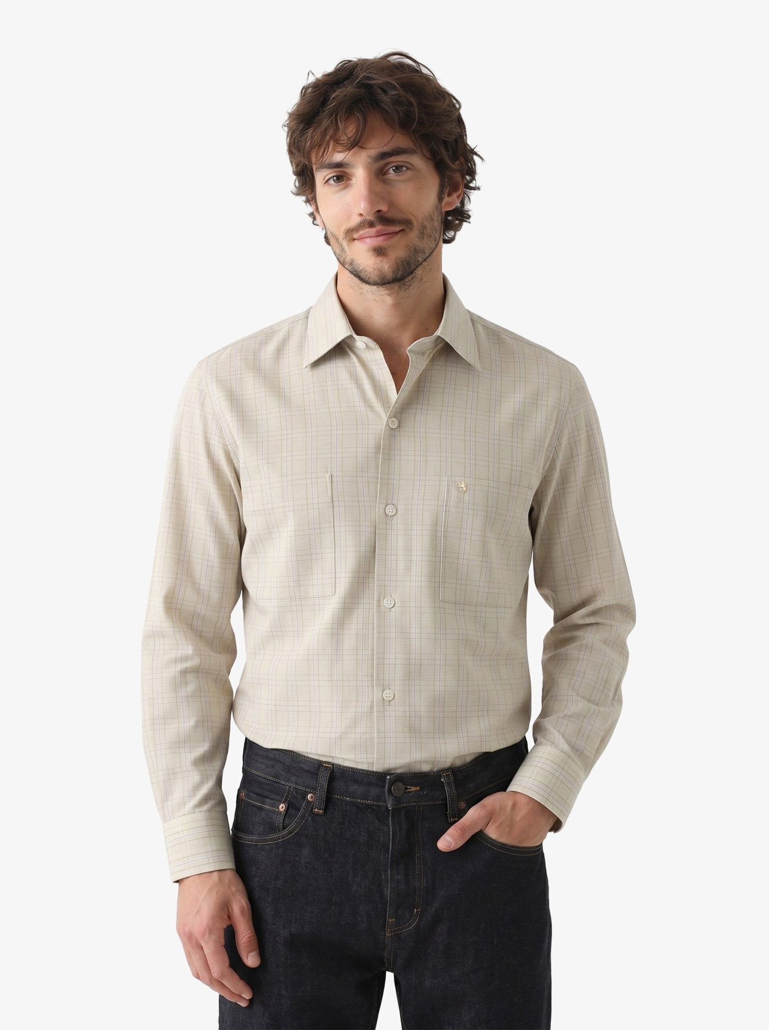 Manchester Camisa Casual Cuadros Dos Bolsillos Estilo Clásico - Manchester
