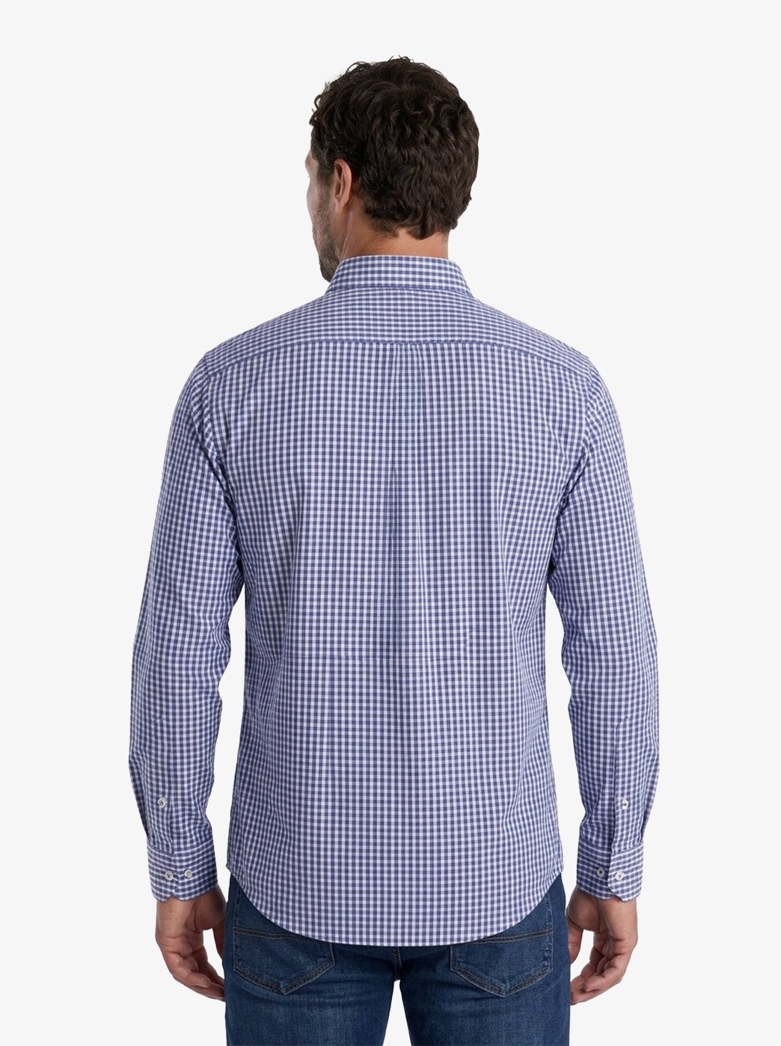 Manchester Camisa Casual Cuadros Gingham Manga Larga – Cuello Button-Down - Manchester