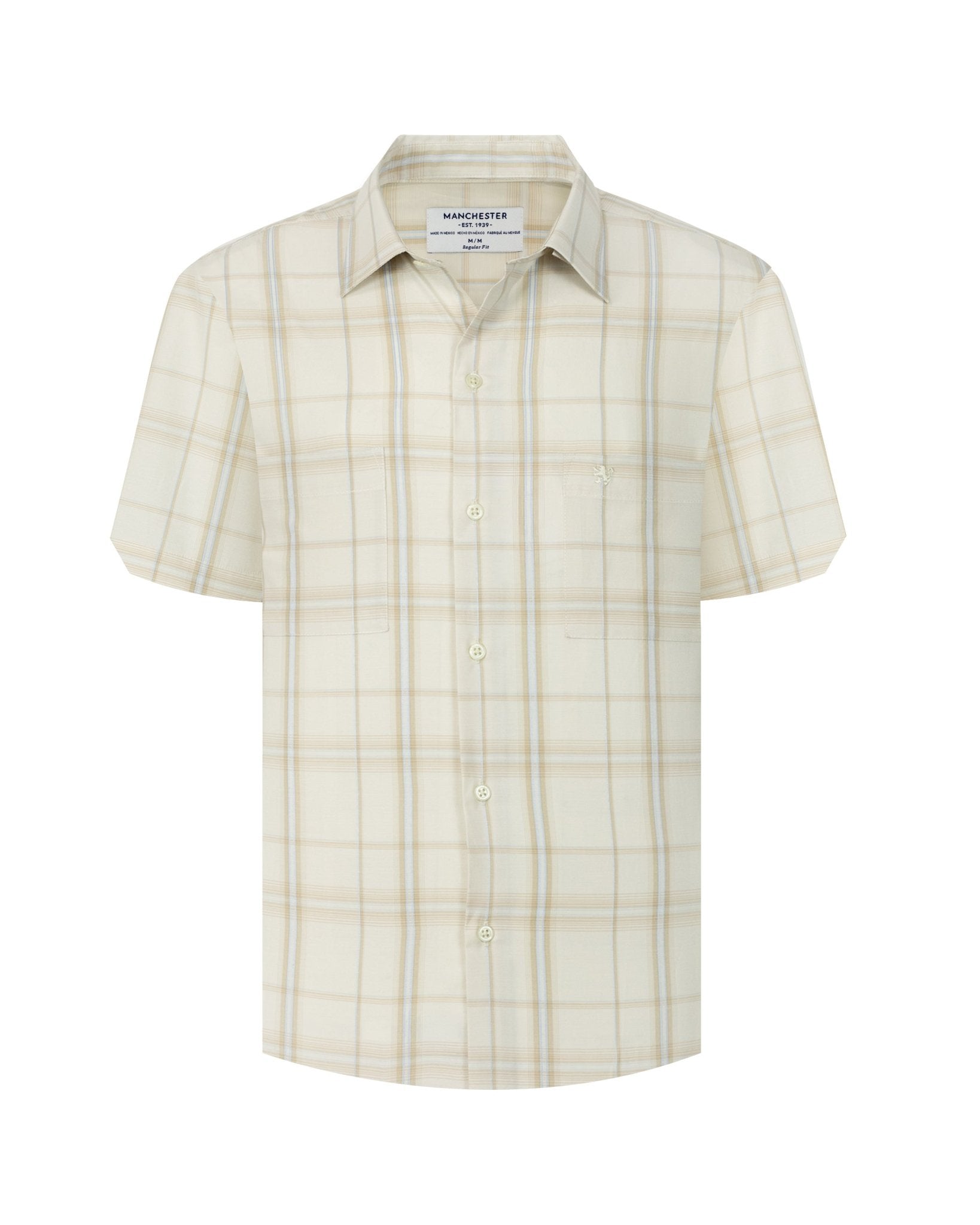Manchester Camisa Casual Cuadros Windowpane Dos Bolsillos - Manchester