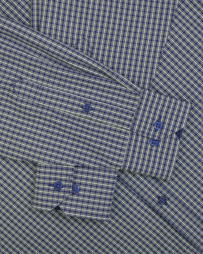 Manchester Camisa Casual Cuello Abotonado Estampado Cuadricular - Manga Larga - Manchester