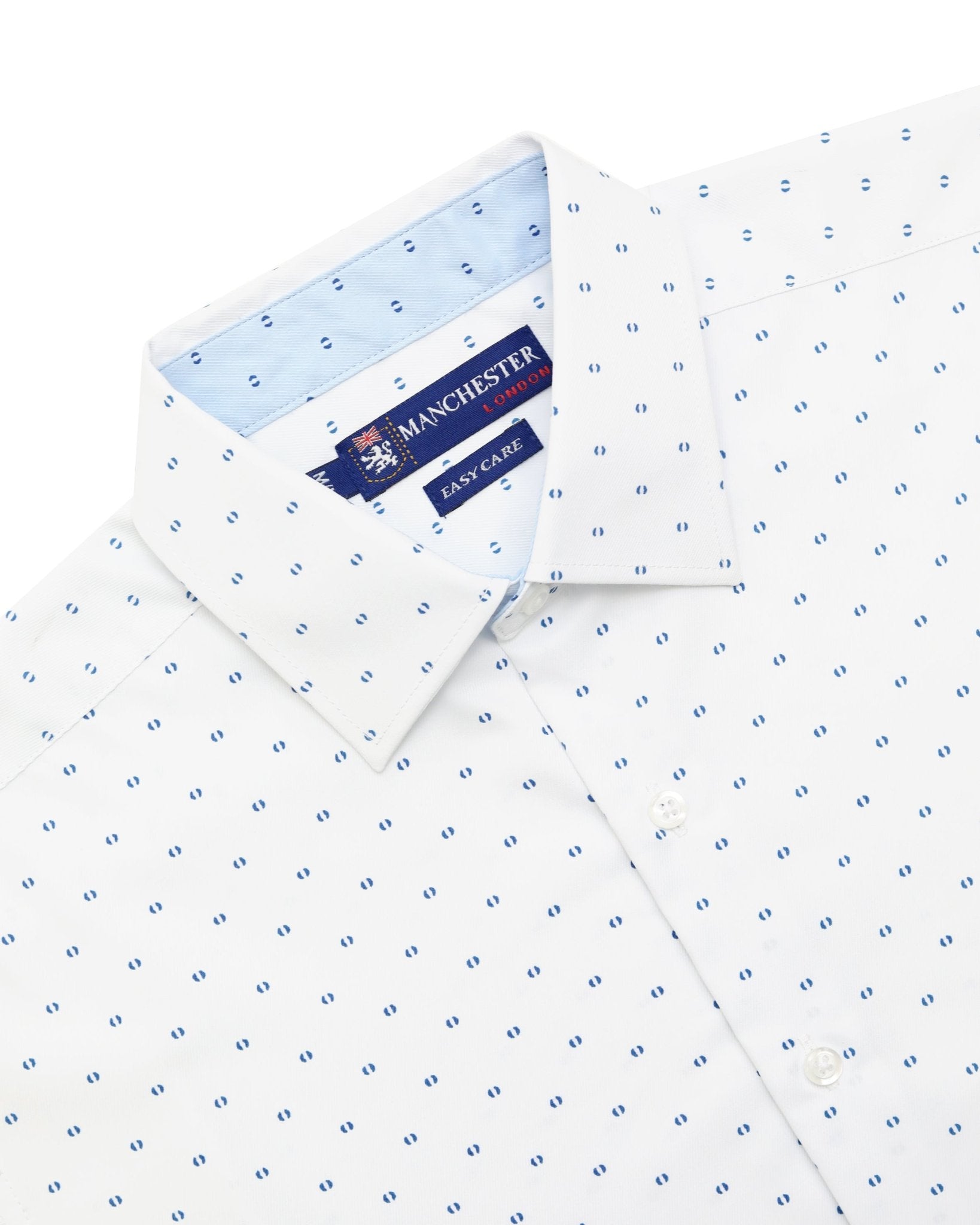 Manchester Camisa Casual de Algodón y Poliéster con Estampado de Lunares - Manchester