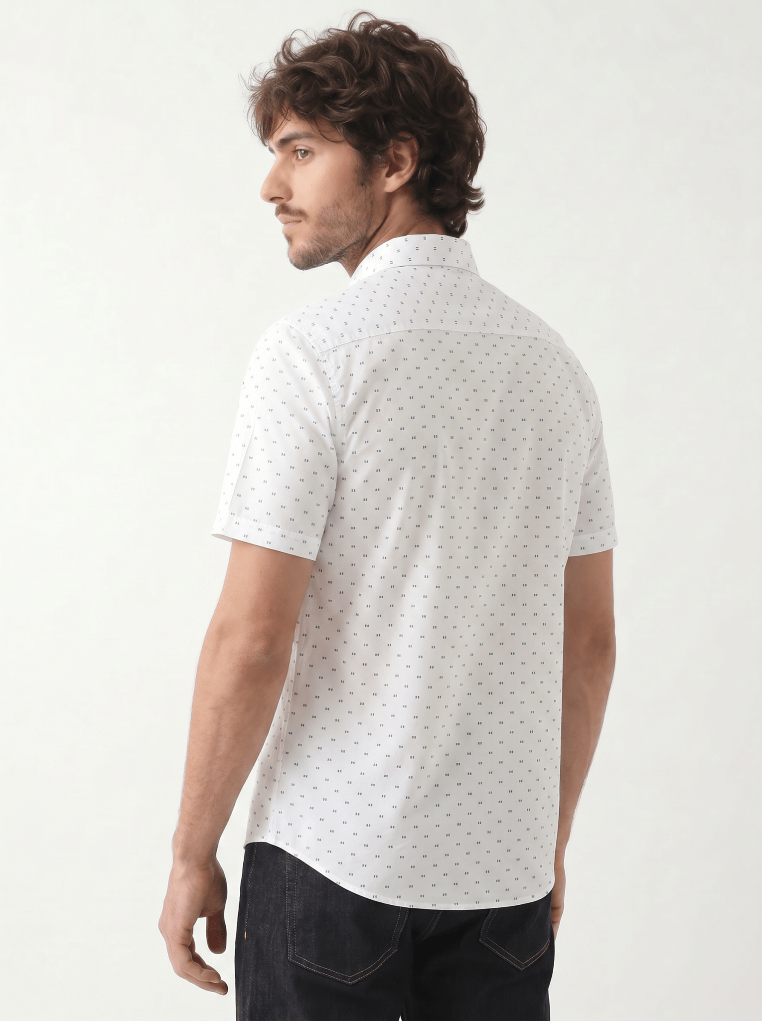 Manchester Camisa Casual de Algodón y Poliéster con Estampado de Lunares - Manchester