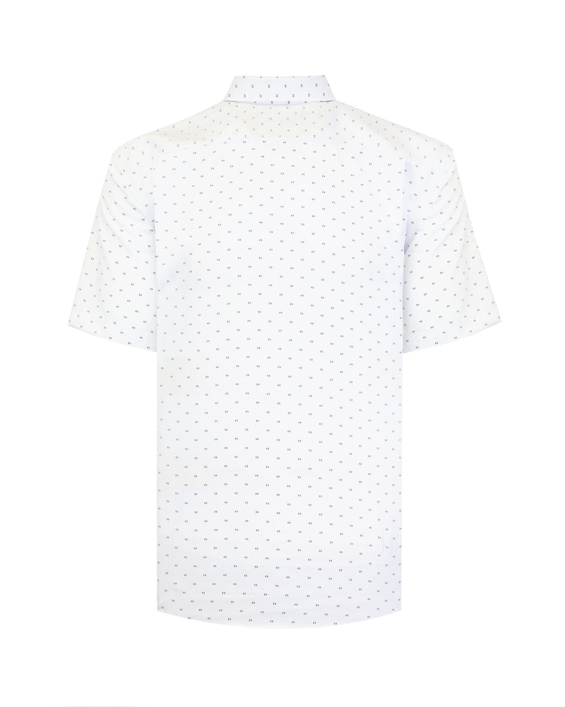 Manchester Camisa Casual de Algodón y Poliéster con Estampado de Lunares - Manchester