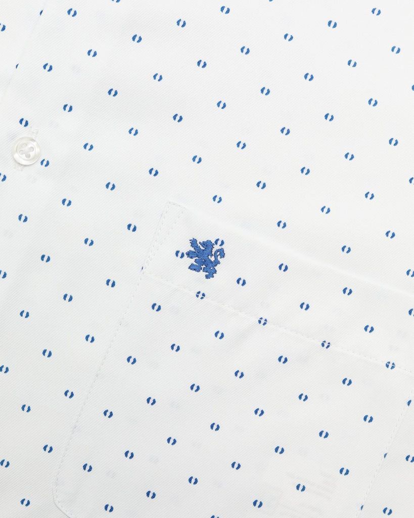 Manchester Camisa Casual de Algodón y Poliéster con Estampado de Lunares - Manchester