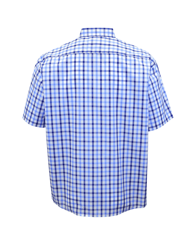 Manchester Camisa Casual de Cuadros Clásica Cuello Abotonado - Manga Corta - Manchester