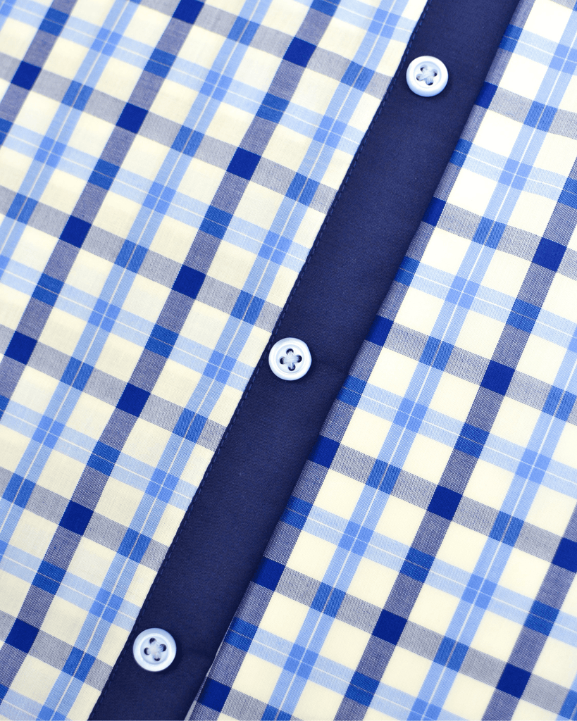 Manchester Camisa Casual de Cuadros Clásica Cuello Abotonado - Manga Corta - Manchester