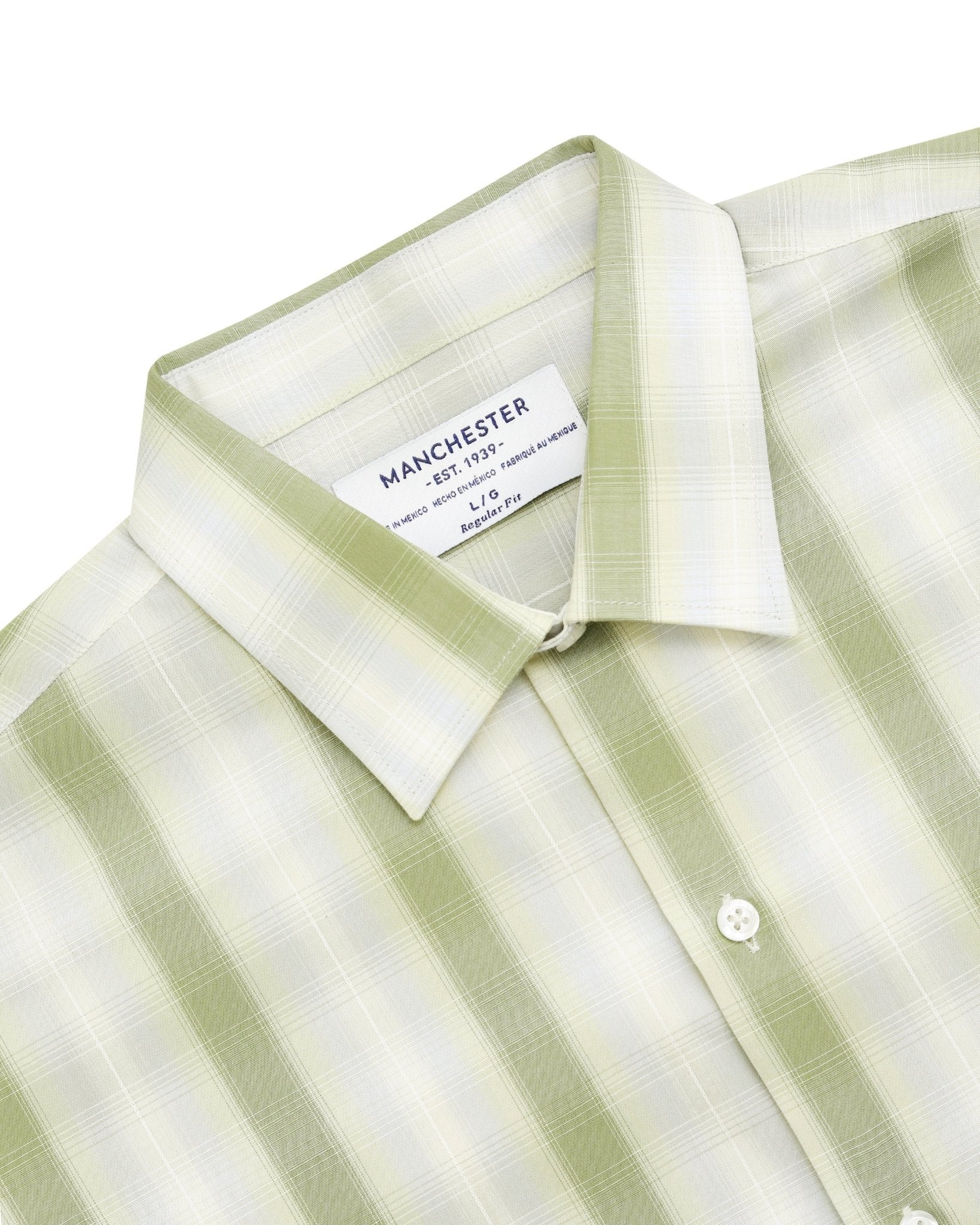 Manchester Camisa Casual Doble Bolsillo de Cuadros Difuminados - Manchester