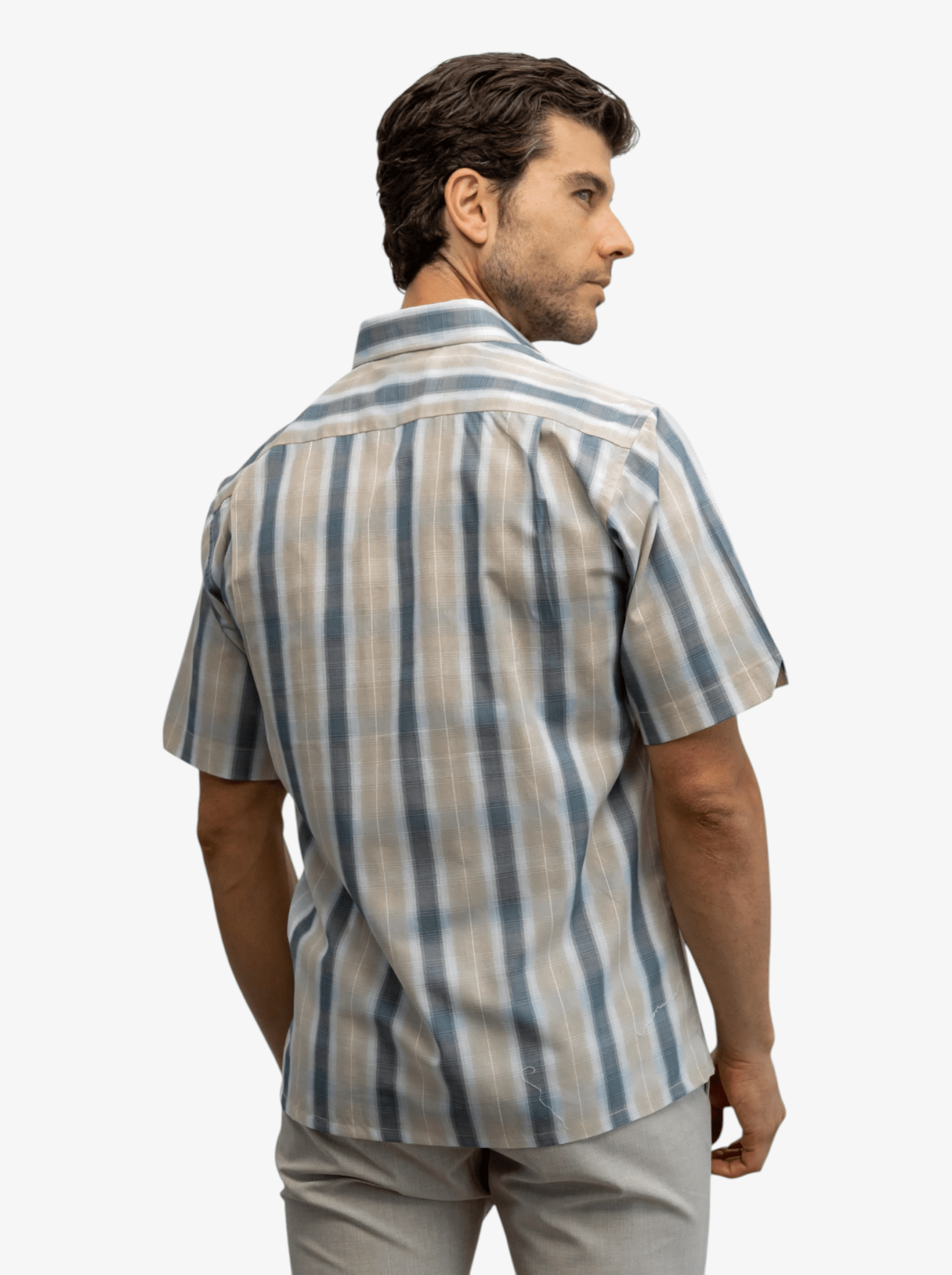 Manchester Camisa Casual Doble Bolsillo de Cuadros Difuminados - Manchester