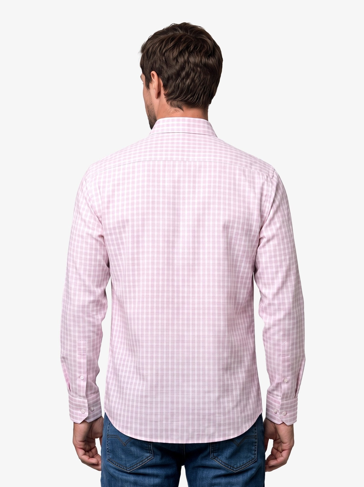 Manchester Camisa Casual Elite 100% Algodón Wrinkle Free Cuadrado Manga Larga - Manchester