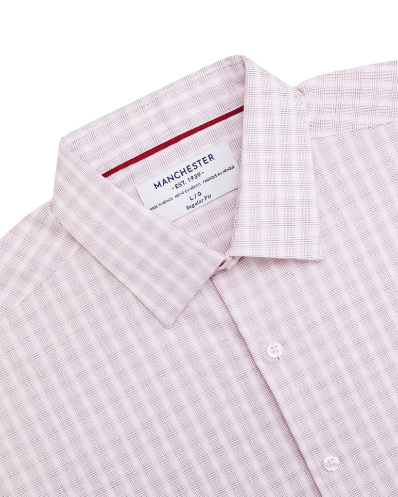 Manchester Camisa Casual Elite 100% Algodón Wrinkle Free Cuadrado Manga Larga - Manchester