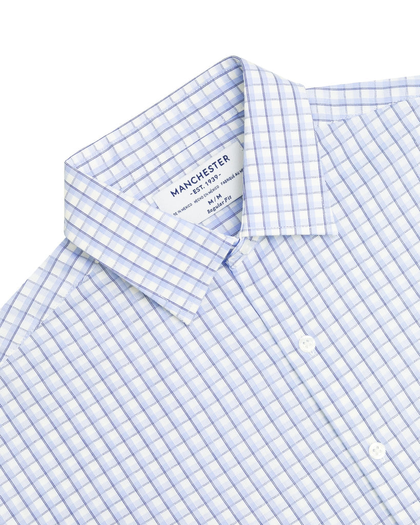 Manchester Camisa Casual Elite 100% Algodón Wrinkle Free Manga Corta - Manchester