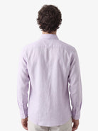 Manchester Camisa Casual Elite 100% Lino color lavanda para hombre