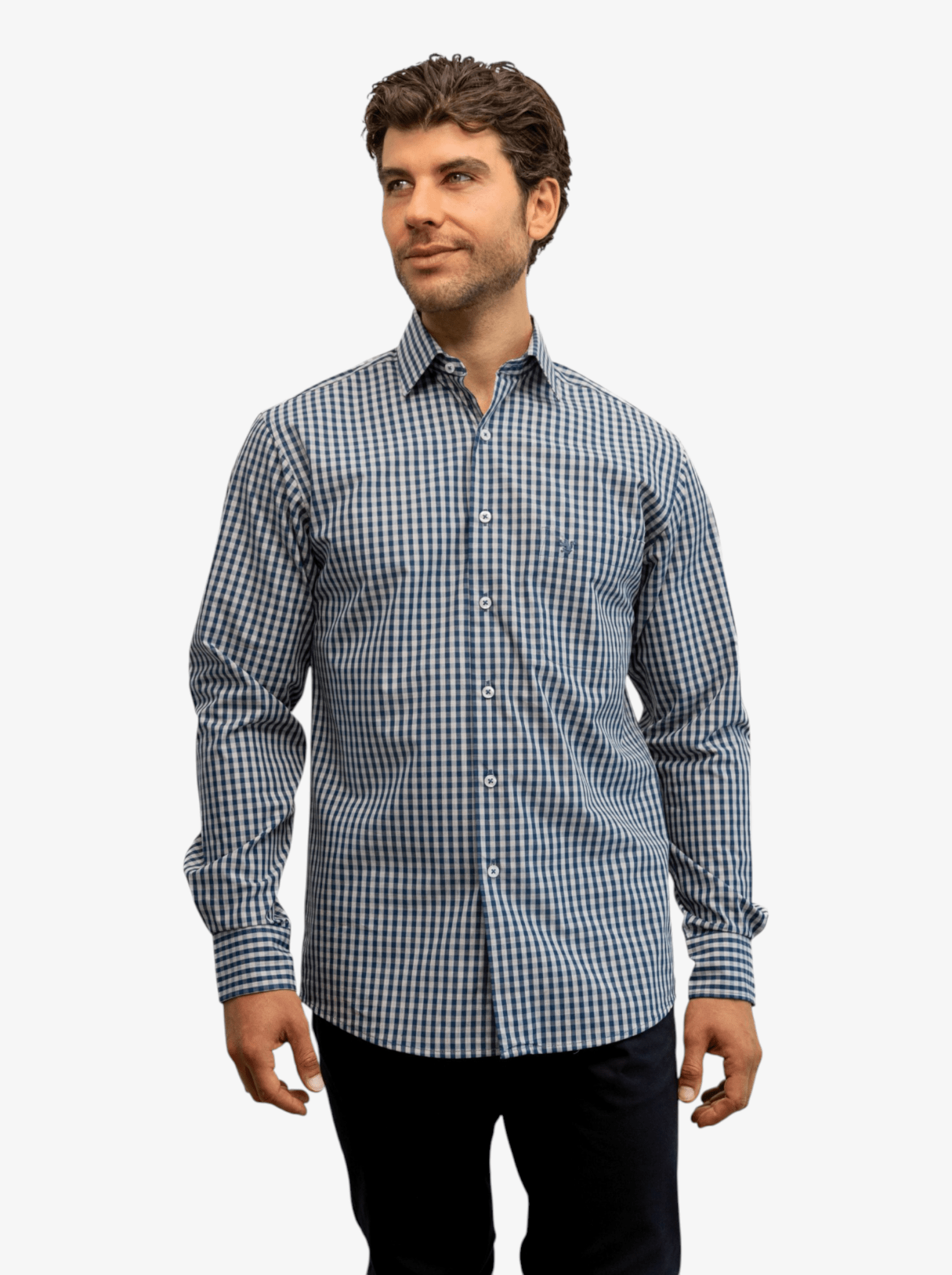 Manchester Camisa Casual Elite Manga Larga con Diseño de Cuadros - Manchester