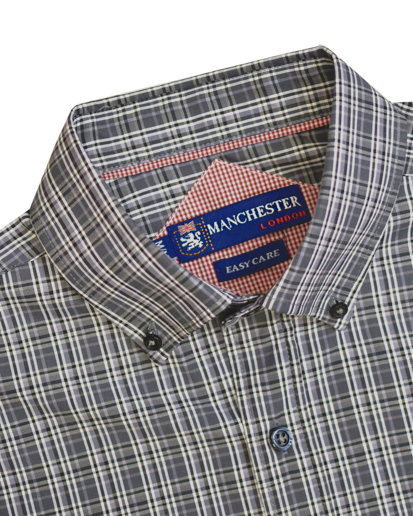 Manchester Camisa Casual Estampado de Líneas Entrelazadas - Manga Larga - Manchester