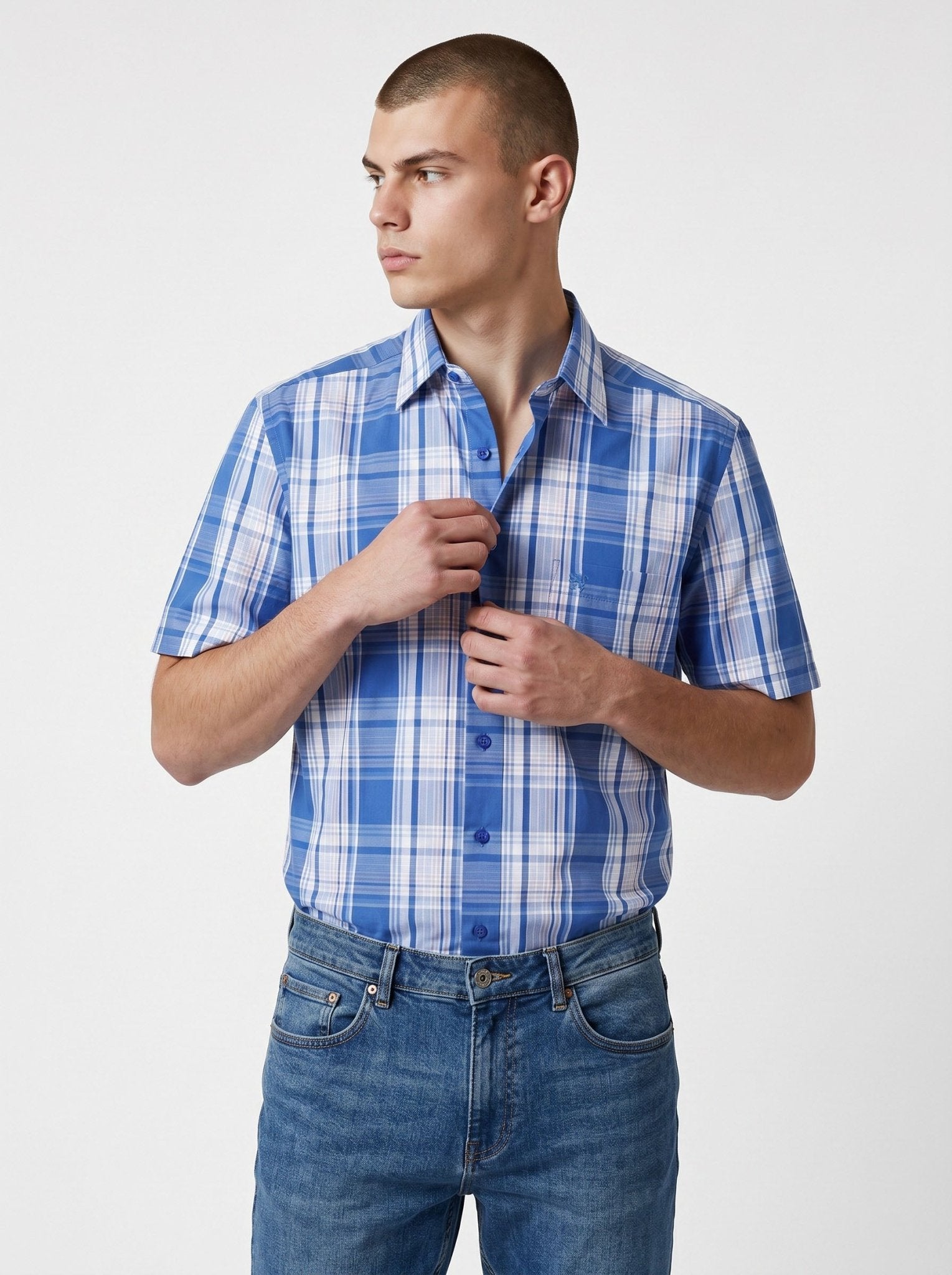 Manchester Camisa Casual Manga Corta Algodón y Poliéster - Manchester