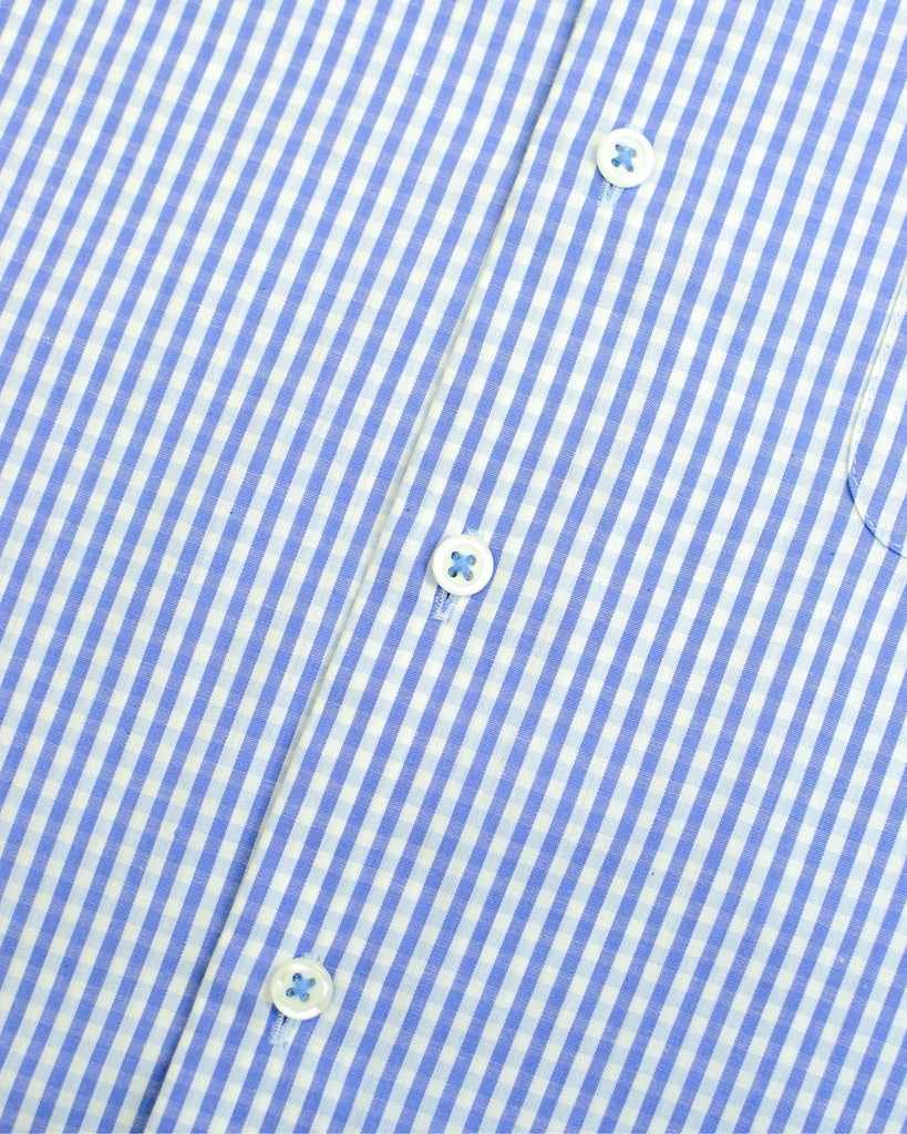 Manchester Camisa Casual Manga Corta con Diseño Cuadriculado y Cuello Mónaco Button Down - Manchester