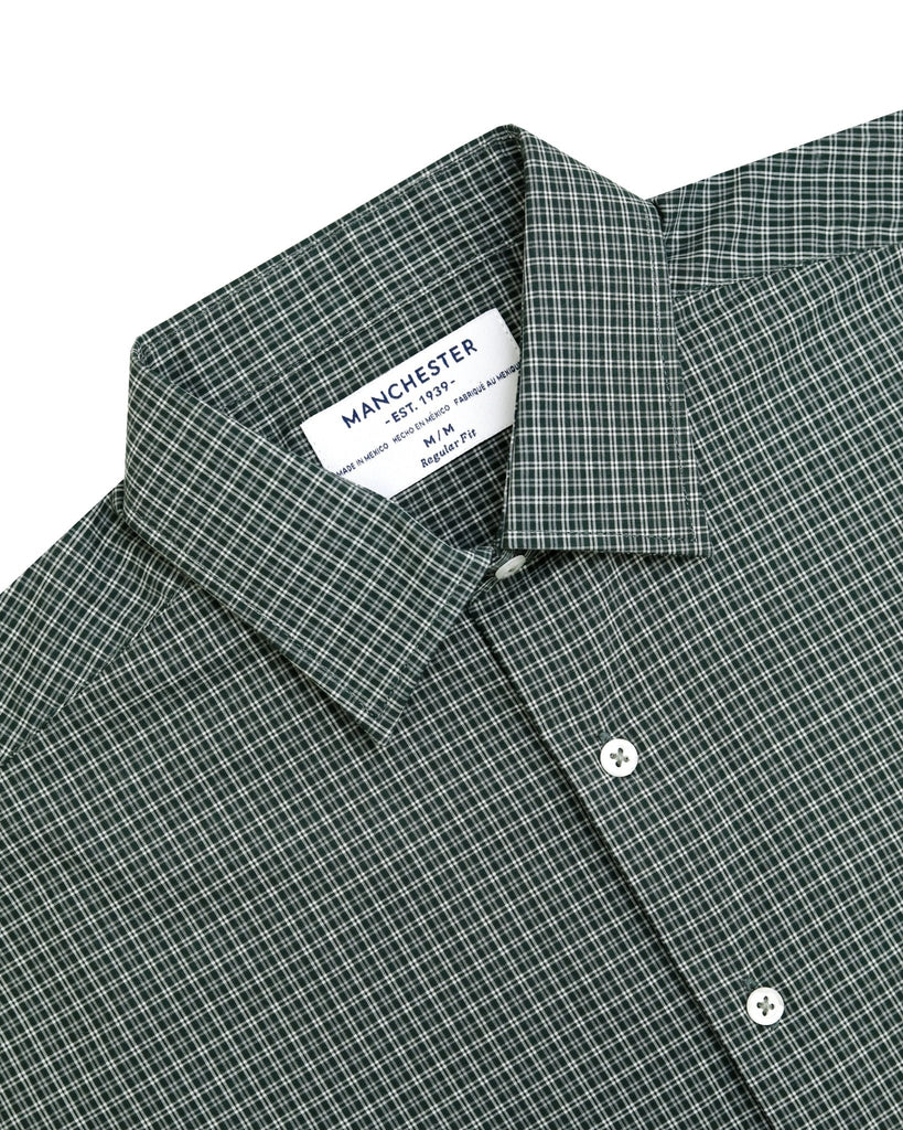 Manchester Camisa Casual Manga Corta con Diseño de Cuadros - Manchester