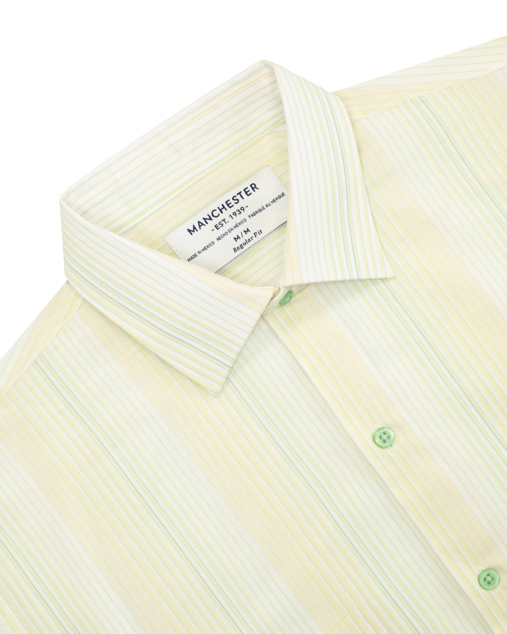 Manchester Camisa Casual Manga Corta con Rayas Finas y Doble Bolsillo - Manchester