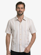 Manchester Camisa Casual Manga Corta con Rayas Finas y Doble Bolsillo - Manchester