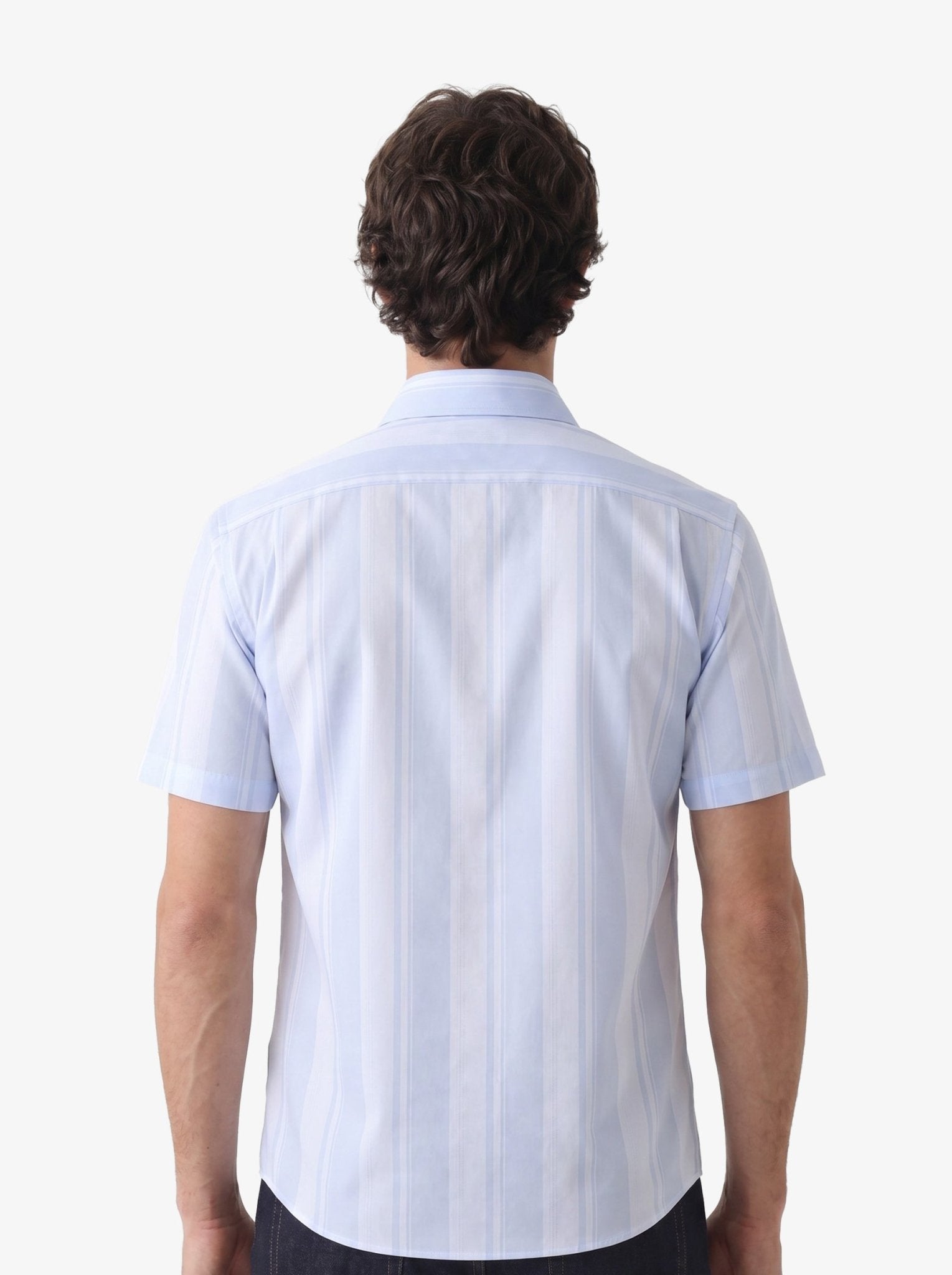Manchester Camisa Casual Manga Corta Regular Fit – Diseño de Rayas Bloque - Manchester