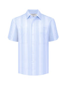 Manchester Camisa Casual Manga Corta Regular Fit – Diseño de Rayas Bloque - Manchester