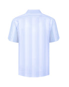 Manchester Camisa Casual Manga Corta Regular Fit – Diseño de Rayas Bloque - Manchester